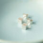 Minimal Sterling Silver Cube Studs, thumbnail 2 of 6