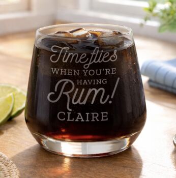 Personalised Time Flies When You're Having Rum Tumbler, 4 of 5