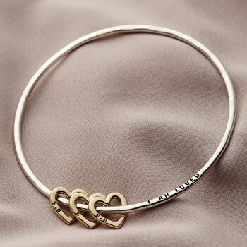 Personalised 9ct Gold Heart Bangle, 3 of 10