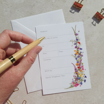 Wildflower Wedding Ready To Write Invitations, 5 of 9