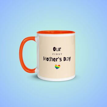 Our First Mother's Day Ceramic Mug White And Orange, 2 of 5