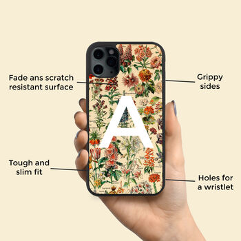 Vintage Botanical Flowers iPhone Case Personalised For iPhone 16 15 14 13 12 Se Pro Max, 2 of 5