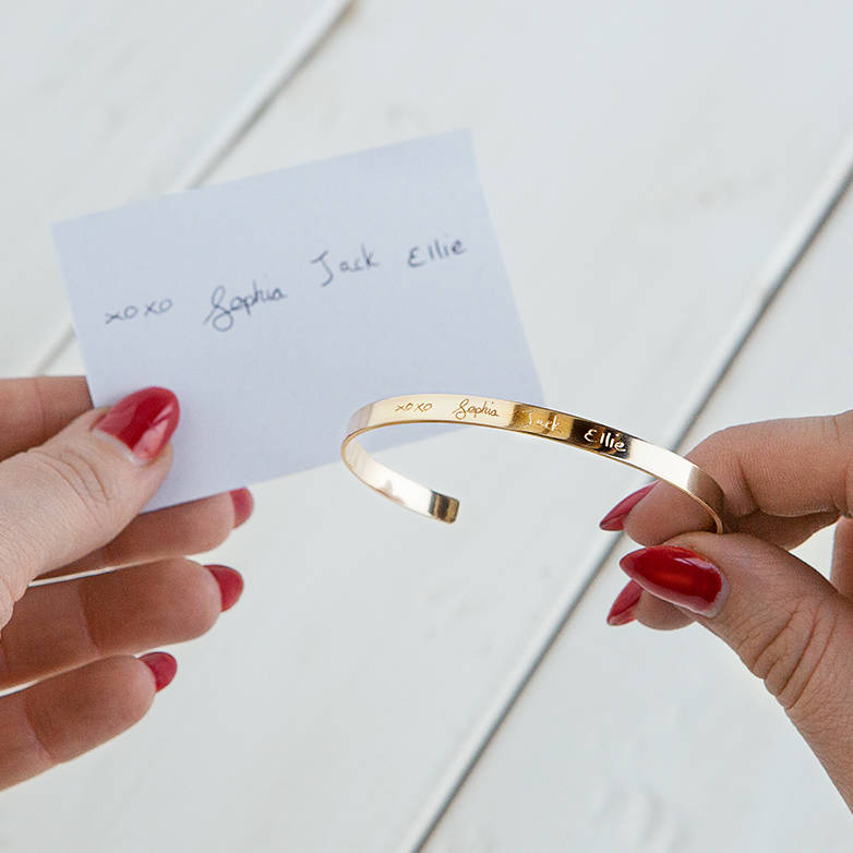 Your Handwriting Personalised Cuff Bracelet, 1 of 6