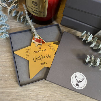 Personalised Rose Gold Star Christmas Dec 23, 12 of 12