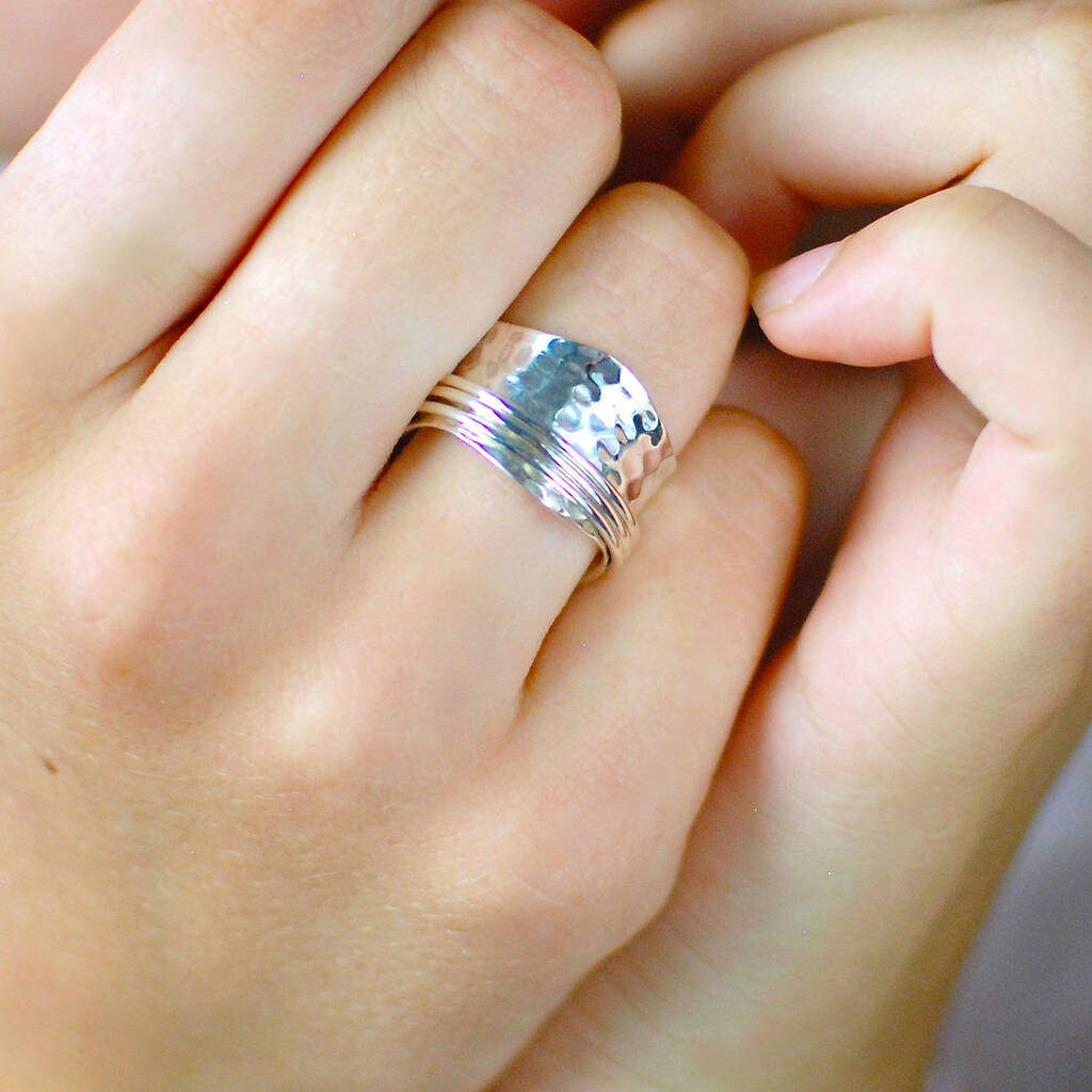 Solid Heart Spinner Ring, Meditation Ring, Silver Spinning Ring, Fidget Ring  | eBay