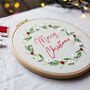 Christmas Wreath Embroidery Hoop Kit, thumbnail 3 of 6