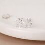 Sterling Silver Shamrock Stud Earrings – 7mm, thumbnail 2 of 8