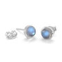 Dainty Rainbow Moonstone Stud Earrings, thumbnail 5 of 7