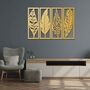 Four Panel Wooden Feather Design Wall Decor Handmade In The UK, thumbnail 4 of 9