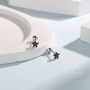 Black Cz Flower Screw Back Earrings In Sterling Silver, thumbnail 6 of 12