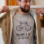 'On Yer Bike' Personalised Adventure Men's T Shirt, thumbnail 4 of 11