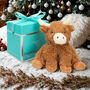 Mini Longhorn Highland Coo Cow Soft Toy, Gift Box, Ideal For Christmas, thumbnail 1 of 11