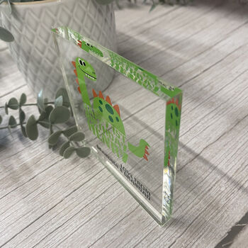 Personalised Dinosaur Birthday Acrylic Block, 5 of 6