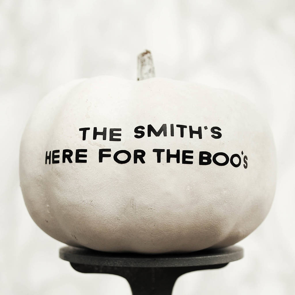 Personalised Family Name Halloween Pumpkin Sticker By Thebridge