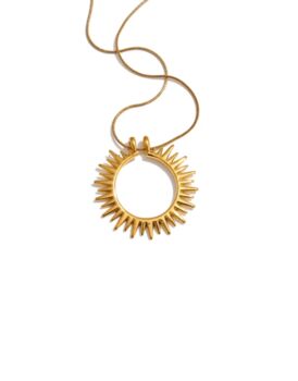 Sun Charm Pendant Necklace 18k Gold Plated Pvd Tarnish Free, 5 of 5