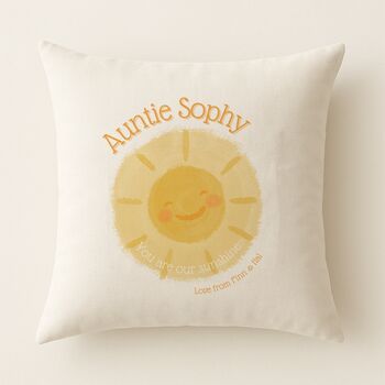 'Sunshine Smile' Personalised Cushion For Her, 2 of 4