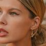 Serpentina Emerald Gold Plated Huggie Hoop Earrings, thumbnail 1 of 5