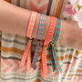 Set Of Four Festival Ribbon Bracelets,Hearts / Chevrons, thumbnail 2 of 5