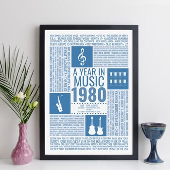 Personalised Music Year Print For Dad Gift Fathers Day, 4 of 12