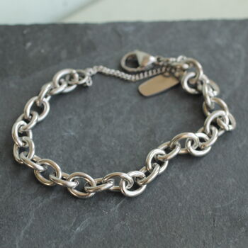 Silver Monogram Chunky Chain Bracelet, 2 of 7