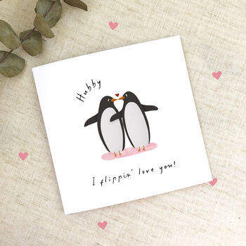 Wifey, I Flippin' Love You Penguin Valentine's Card, 4 of 4