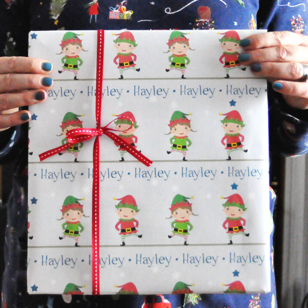 Christmas Gift Wrap: Personalised Little Elf, 1 of 4