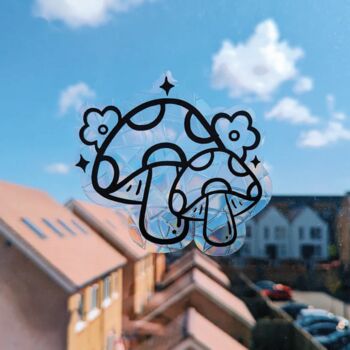 Mushroom Floral Suncatcher Sticker, 2 of 4