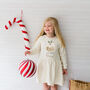 Personalised Girls Christmas Pudding Dress, thumbnail 3 of 5