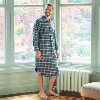 Men's 'Jura' Tartan Brushed Cotton Nightshirt, 3 of 3