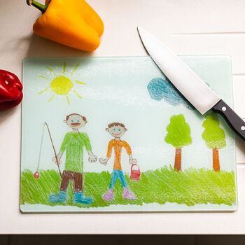 Personalised Child's Drawing Chopping Board For Dads, 7 of 8