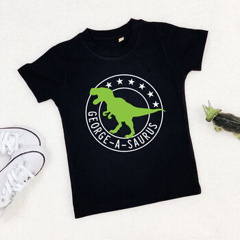 Personalised Dinosaur Kids T Shirt, 6 of 9