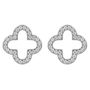 Open Clover Plated Silver Earrings, thumbnail 6 of 8