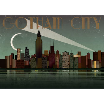Gotham City Batman Superhero Poster Art Print, 5 of 7