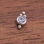 Sterling Silver Extra Tiny Cz Crystal With Dot Trio Stud Earrings, thumbnail 7 of 12