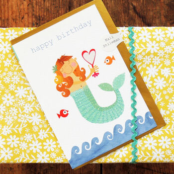 Mermaid Happy Birthday Card, 4 of 5