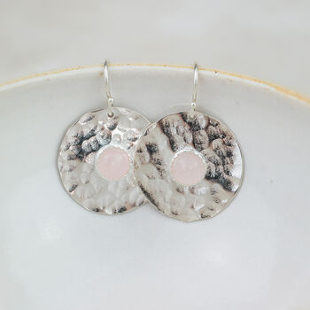 Sterling Silver Semi Precious Shield Earrings, 9 of 12