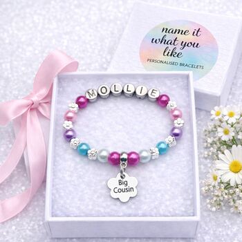 Personalised Cousin Bracelet Birthday Gift Keepsake, 2 of 12