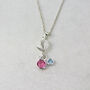 Mother And Child Birthstone Leaves Necklace, thumbnail 7 of 12
