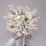 White Dried Flower Bouquet With Bunny Tails, thumbnail 1 of 4