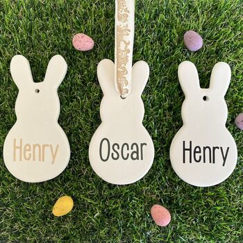 Personalised Easter Hanging Ceramic Rabbit, 4 of 6