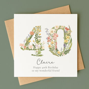 Personalised Botanical Birthday Card – Any Age, 3 of 9