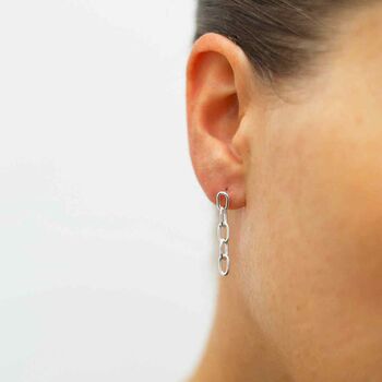 Sterling Silver Simple Chain Earrings, 2 of 9