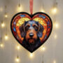 Dachshund Stained Glass Effect Heart Suncatcher, thumbnail 8 of 9