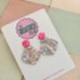 Statement Shell Glitter Resin Earrings / Mermaidcore Jewellery / Beach Holiday Statement / Summer Vacation Jewellery, thumbnail 2 of 12