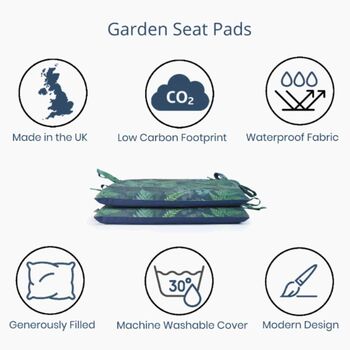 Ferns Woodland Water Resistant Garden Cushion Seat Pads, 5 of 8