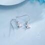 Sterling Silver Dainty Cz Flower Drop Dangle Earrings, thumbnail 6 of 11