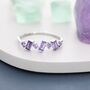 Lilac Purple Amethyst Baguette Cz Cluster Ring, thumbnail 5 of 11