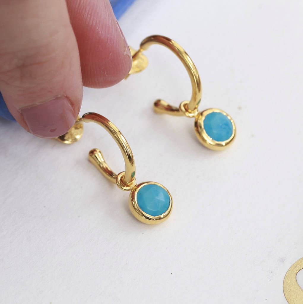 18ct Gold Vermeil Plated Birthstone Hoop Earrings By Auren ...