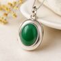 Personalised Sterling Silver Green Aventurine Locket, thumbnail 1 of 9