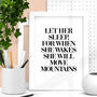 'Let Her Sleep' Black White Typography Print, thumbnail 1 of 5